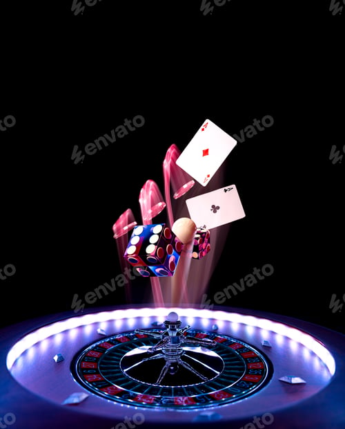Preview: Casino set with Roulette, cards, dice and chips