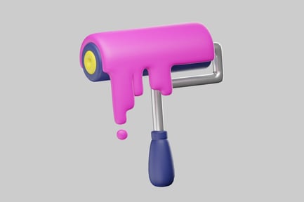 Vorschau: Farbroller mit tropfender Farbe