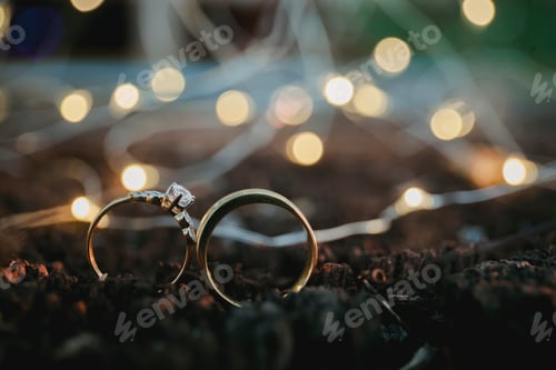 Preview: wedding rings,vintage picture style - Image