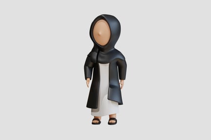 Preview: Muslim Woman 3D Character Gentle Look Right