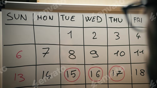 Preview: Looking important dates on the numbered calendar
