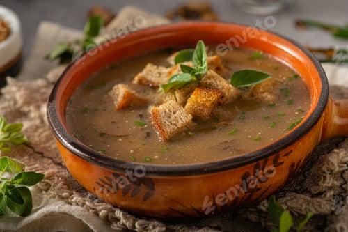 Preview: Mushroom soup with crispy pastry