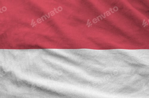 Preview: Textured Fabric Displaying a Red and White Flag