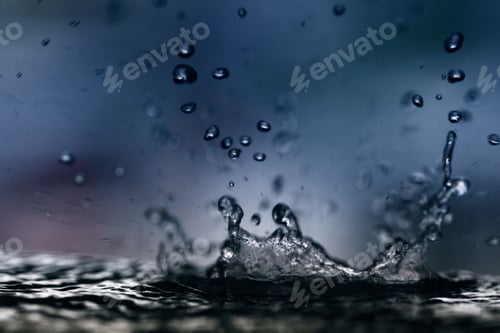 Preview: Closeup shot of a water droplet splash in a body of water. Can be a great wallpaper