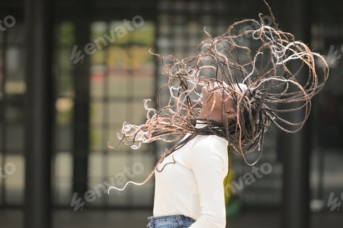 Preview: A young woman with his hairstyle and the atmosphere of living in the community.