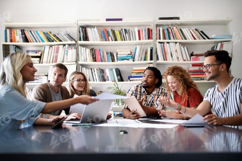 Preview: Creative brainstorming. Happy business people, designers, architects working as a team in office
