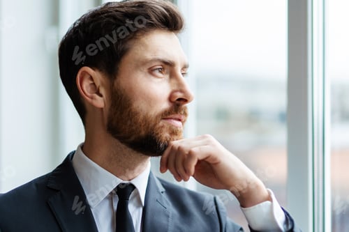 Preview: Handsome businessman with suit portait