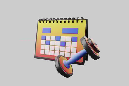 Preview: Fitness calendar and dumbbell weight