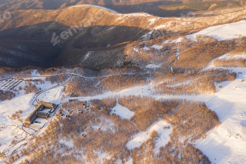 Preview: Aerial view at the mountain in winter