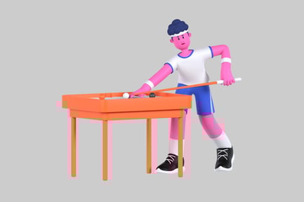 Preview: Cartoon Player at Billiards Table
