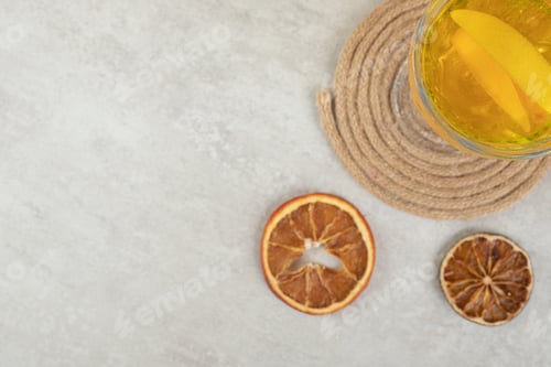 Preview: Glass of fresh lemonade with orange slices
