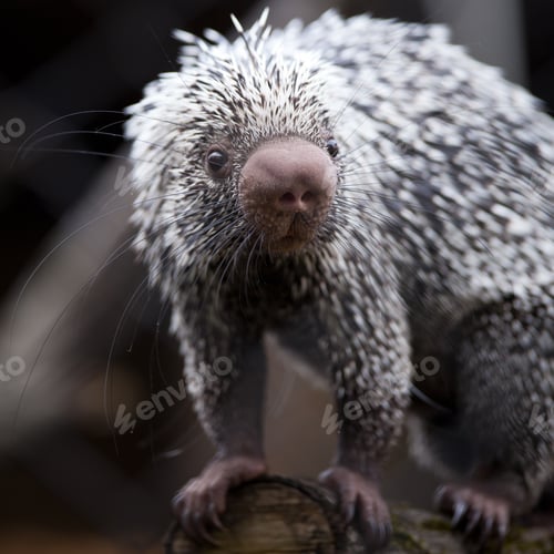 Preview: Close-up of a cute Brazilian Porcupine (Coendou prehensilis; sha