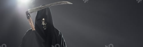 Preview: Grim Reaper Wide Banner with Copy Space