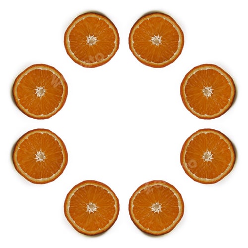 Preview: geometric square framemade with orange fruit slides