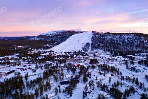 Preview: Levi ski village, winter evening