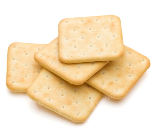 Preview: Dry cracker cookies isolated on white background cutout