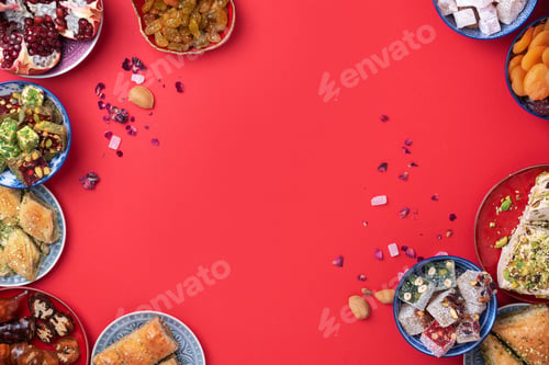 Preview: Baklava, halva, rahat lokum, sherbet, nuts, pistachios, dates, raisins, dried apricots, churchkhela