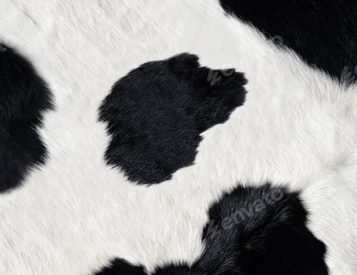 Preview: real black and white cow hide