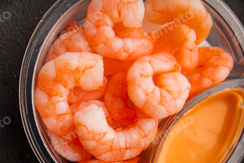 Preview: Tapas shrimp with sauce fresh seafood dish natural product tasty snack fresh food