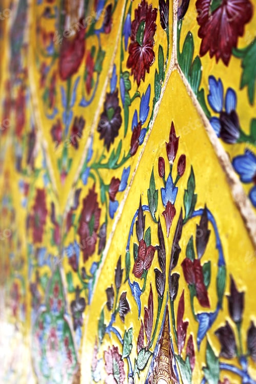 Preview: Thailand gold pattern on the walls of the temple.