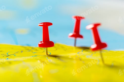 Preview: Travel destination points on a map