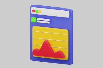 Preview: Browser window with search bar and graph