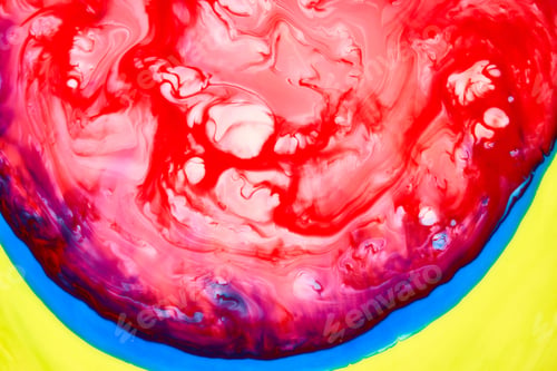 Preview: Abstract Paint Color Background. Exoplanet Cosmic Sea Pattern, Paint Stains. Marbleized Effect