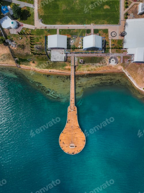 Preview: Top-Down View of Komuz Shaped Pier, Issyk Kul