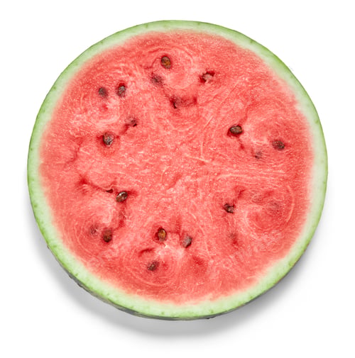 Preview: Sliced Watermelon with Seeds on White Background