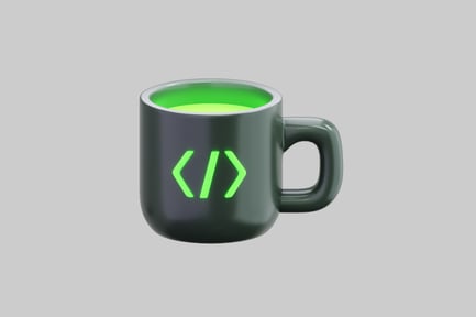 Preview: 3D Coding Mug with Neon Green Brackets