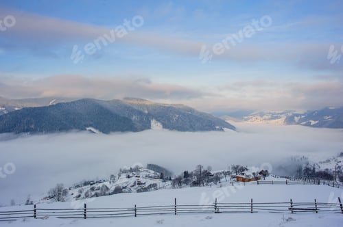 Preview: Beautiful winter landscape in the Carpathian mountains.