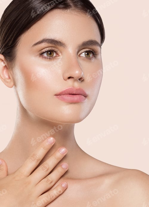Preview: Beautiful Girl clean healthy skin macro portrait