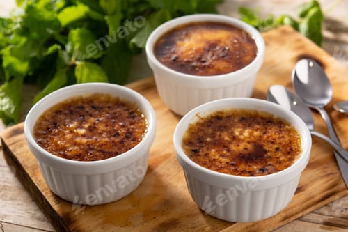 Preview: Homemade creme brulee in bowl