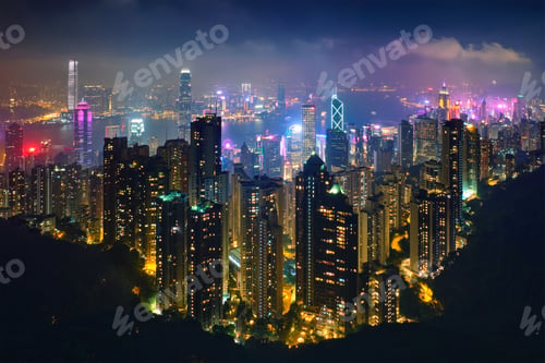 Preview: Hong Kong skyscrapers skyline cityscape view
