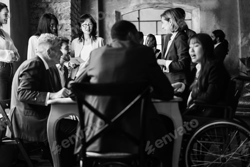 Preview: Diverse business people working inside office - Focus on senior asian woman face