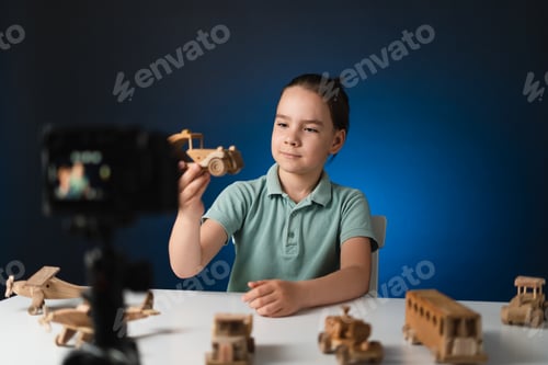 Preview: Young boy video blogger making stream with his followers