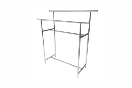 Preview: Metal clothes rack with rectangular frame and horizontal bars