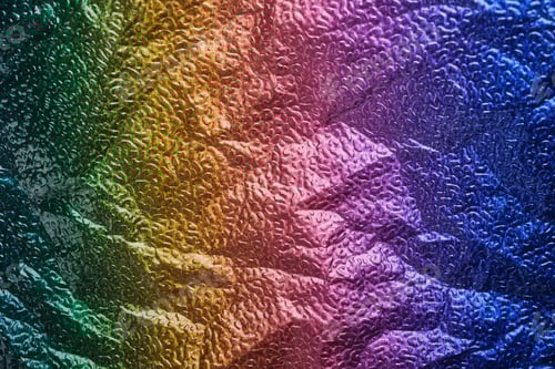 Preview: Rainbow gradient textural Background. Wrinkled folded paper or foil