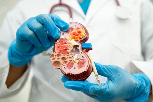 Preview: Kidney disease, Chronic kidney disease ckd, Doctor hold model to study and treat in hospital.