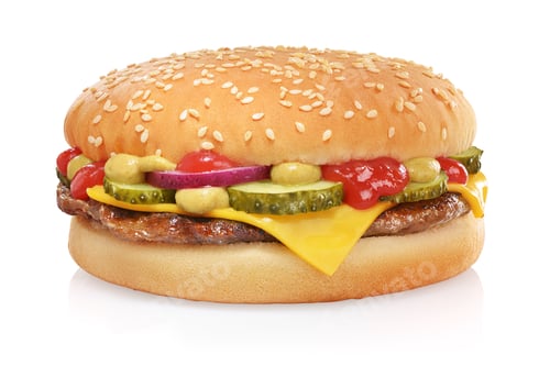 Preview: Classic cheeseburger isolated on white