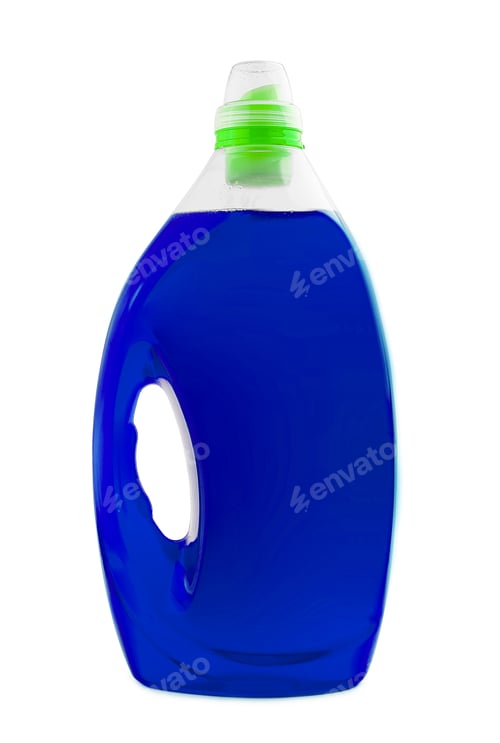 Preview: Blue plastic bottle isolated on white background