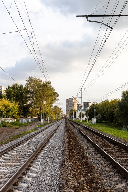 Preview: two railways in M city on cloudy day