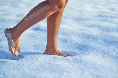 Preview: Picture of woman having fun on snow in winter
