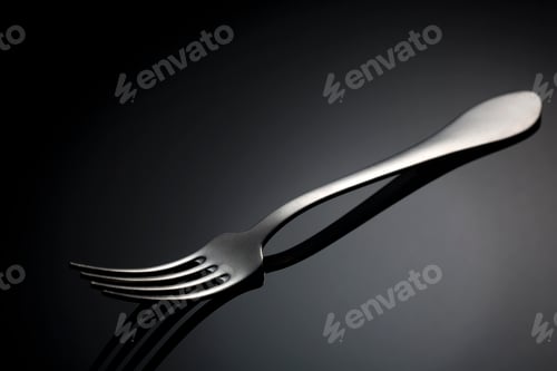 Preview: Fork with spot light on black background.