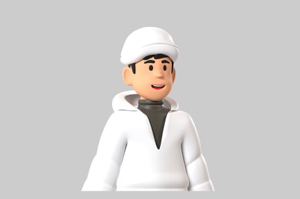 Preview: Cartoon character with white hoodie