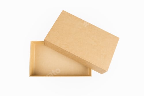 Preview: empty kraft paper box isolated