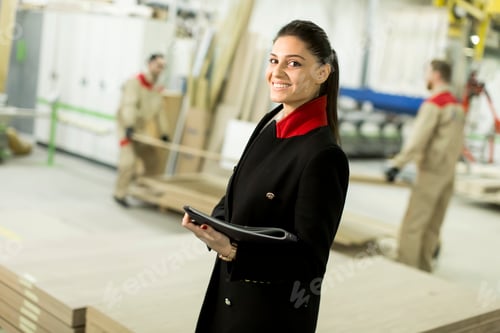 Preview: Female inspector at furniture industry
