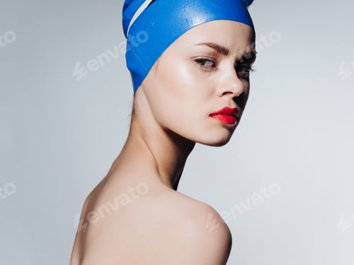 Preview: pretty woman sports naked shoulders swimming workout emotions