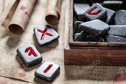 Preview: Magic fortune teller from rune stones based on antique scrolls