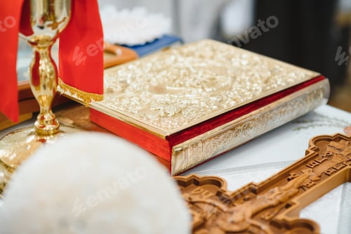 Preview: Priest during a wedding ceremony - nuptial mass
